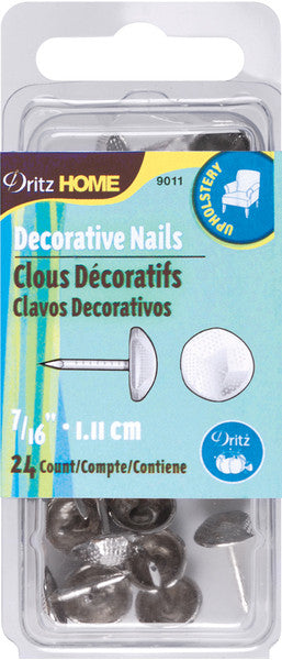 Upholstery Decorative Nails 7/16" 24/Pkg-Nickel