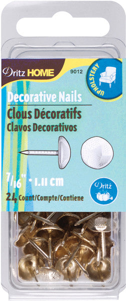 Upholstery Decorative Nails 7/16" 24/Pkg-Gilt Hamm