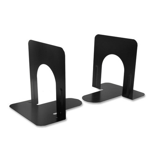 Charles Leonard Co. Bookends, Non-skid, 5", Steel, 2/PR, Black