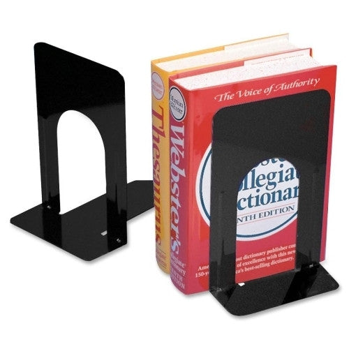 Charles Leonard Co. Bookends, Non-skid, 9", Steel, 2/PR, Black