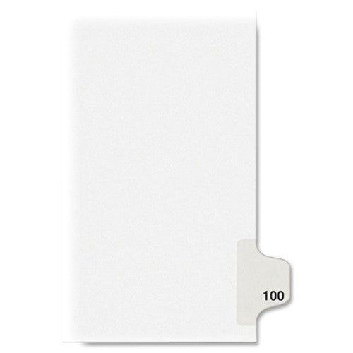 Kleer-Fax, Inc. Index Dividers,Number 100,Side Tab,1/25 Cut,Letter,25/PK,WE