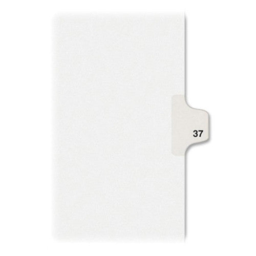 Kleer-Fax, Inc. Index Dividers,Number 37,Side Tab,1/25 Cut,Letter,25/PK,WE