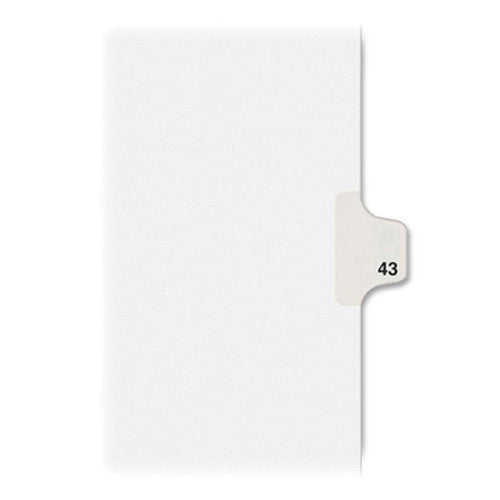 Kleer-Fax, Inc. Index Dividers,Number 43,Side Tab,1/25 Cut,Letter,25/PK,WE