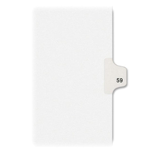 Kleer-Fax, Inc. Index Dividers,Number 59,Side Tab,1/25 Cut,Letter,25/PK,WE