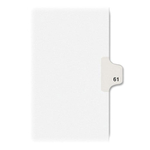 Kleer-Fax, Inc. Index Dividers,Number 61,Side Tab,1/25 Cut,Letter,25/PK,WE