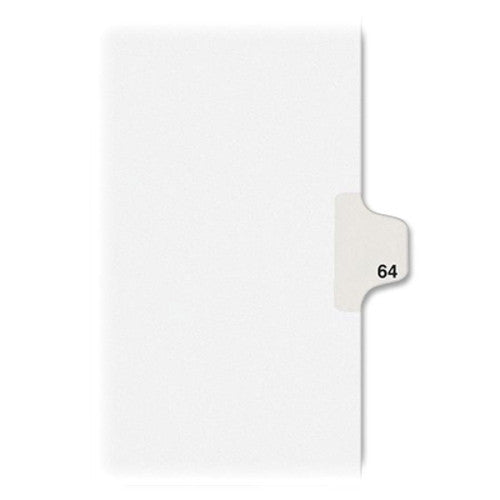 Kleer-Fax, Inc. Index Dividers,Number 64,Side Tab,1/25 Cut,Letter,25/PK,WE