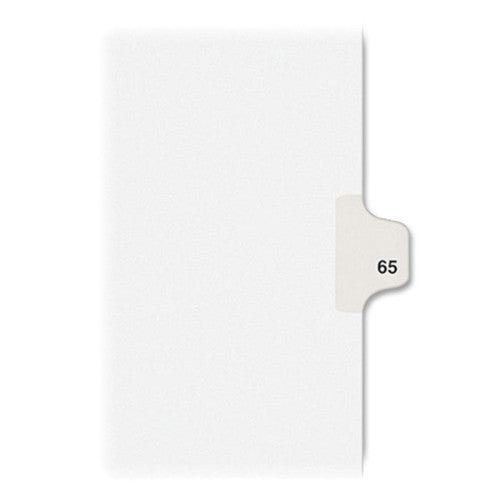 Kleer-Fax, Inc. Index Dividers,Number 65,Side Tab,1/25 Cut,Letter,25/PK,WE