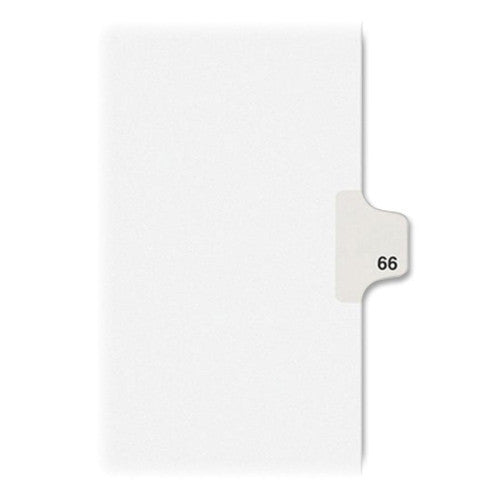 Kleer-Fax, Inc. Index Dividers,Number 66,Side Tab,1/25 Cut,Letter,25/PK,WE