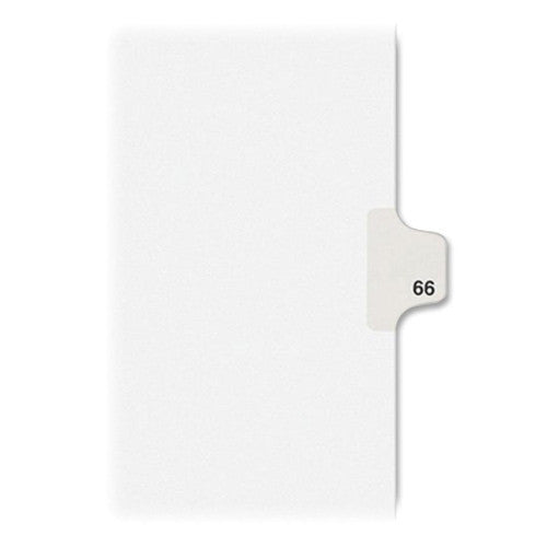 Kleer-Fax, Inc. Index Dividers,Number 66,Side Tab,1/25 Cut,Letter,25/ST,WE