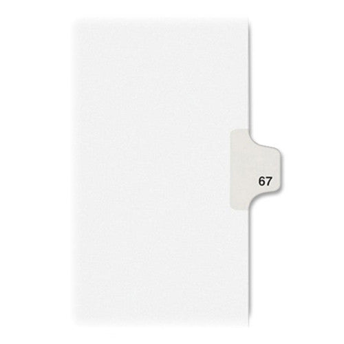 Kleer-Fax, Inc. Index Dividers,Number 67,Side Tab,1/25 Cut,Letter,25/PK,WE