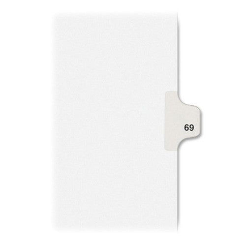 Kleer-Fax, Inc. Index Dividers,Number 69,Side Tab,1/25 Cut,Letter,25/PK,WE