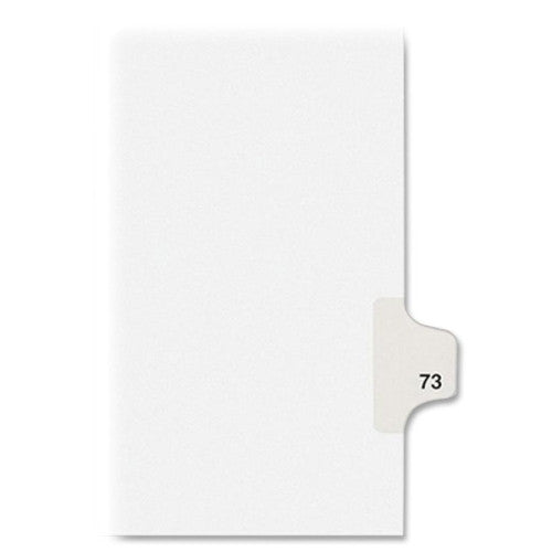 Kleer-Fax, Inc. Index Dividers,Number 73,Side Tab,1/25 Cut,Letter,25/ST,WE