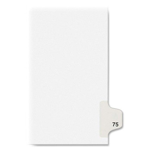 Kleer-Fax, Inc. Index Dividers,Number 75 Side Tab,1/25 Cut,Letter,25/ST,WE