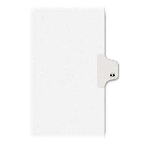 Kleer-Fax, Inc. Index Dividers,Number 88,Side Tab,1/25 Cut,Letter,25/PK,WE