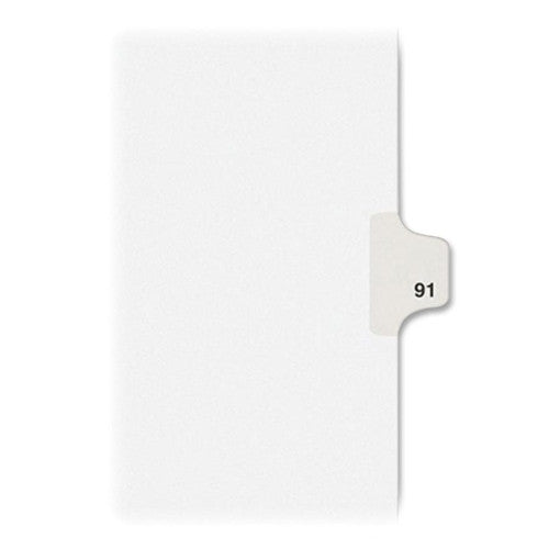 Kleer-Fax, Inc. Index Dividers,Number 91,Side Tab,1/25 Cut,Letter,25/PK,WE