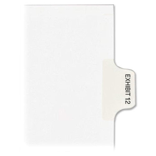 Kleer-Fax, Inc. Numerical Index Dividers, Exhibit 12, Letter, 10/BX White