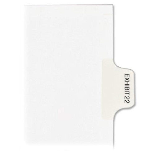 Kleer-Fax, Inc. Numerical Index Dividers, Exhibit 22, Letter, 10/BX White