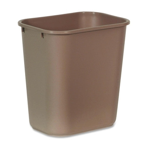 Rubbermaid Commercial Products Rectangular Wastebasket,28-1/8 Qt,14-1/4"x10-1/4"x15",Beige