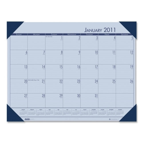 House of Doolittle Desk Pad, 12 Month, Jan-Dec, 18-1/2"x13", Blue