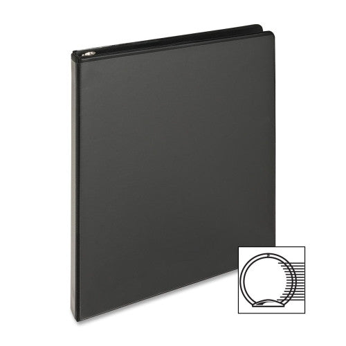 Business Source Standard View Binder, 1/2"Capacity, 8-1/2"x11", Black