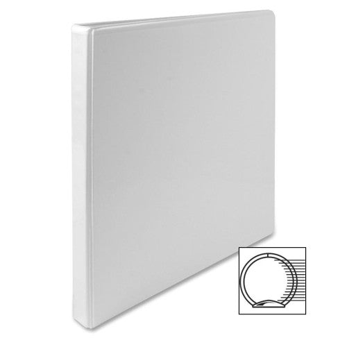 Business Source Standard View Binder, 1/2"Capacity, 8-1/2"x11", White