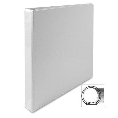 Business Source Standard View Binder, 1"Capacity, 8-1/2"x11", White