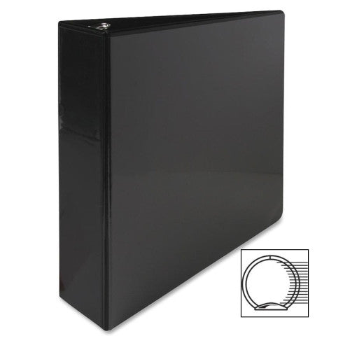 Business Source Standard View Binder, 2"Capacity, 8-1/2"x11", Black