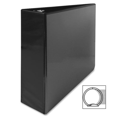 Business Source Standard View Binders, 3"Capacity, 8-1/2"x11", Black