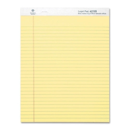 Business Source Pad,Micro-Perforated,Legal Rld,50 Sh,8-1/2"x11-3/4",Canary