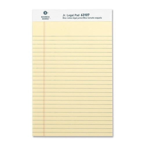 Business Source Pad,Micro-Perforated,Jr. Legal Rld,50 Sh,5"x8",Canary