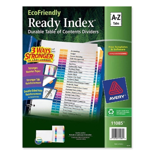 Avery Consumer Products Table Of Contents Dividers, A-Z Tab, Multi