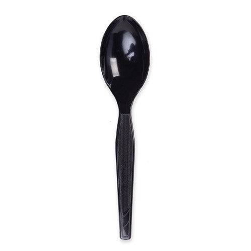 Dixie Foods Plastic Tableware,Heavy/Medium Weight,Spoon,1000/BX,Black