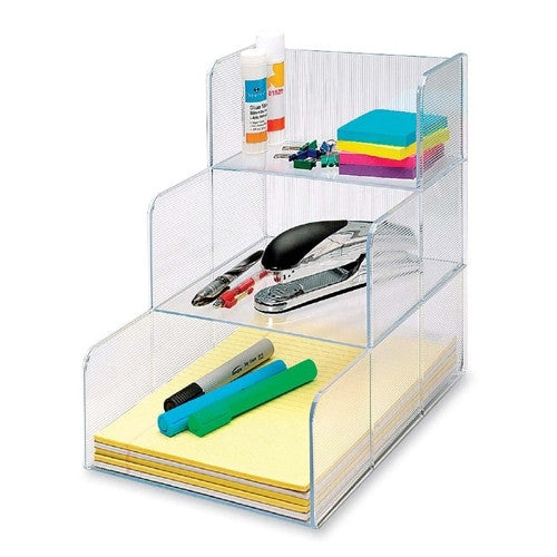 Sparco Products Storage Oraginzer, 3 Compartment, 12"x9-3/8"x12", Clear