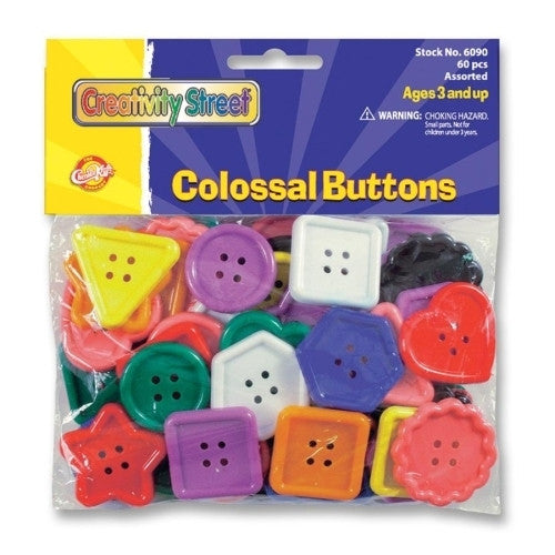 Chenille Kraft Company Plastic Craft Buttons, Assorted Colors/Sizes