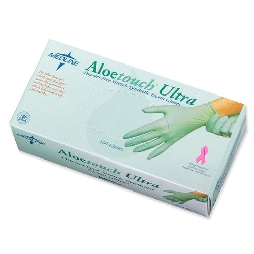 Medline Industries, INC. Exam Gloves, Latex Free, Synthetic, Small, 100/BX, Green