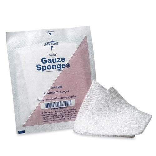 Medline Industries, INC. Gauze Sponges, Cotton Woven, 3"x3", 12 Ply, 80/PK, White