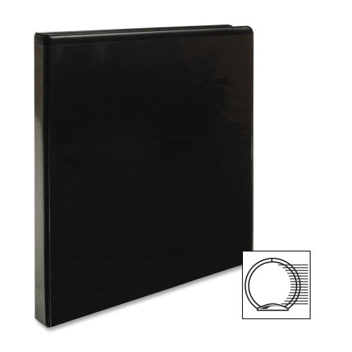 Business Source View Binder, w/ 2 Inside Pockets, 1/2" Capacity, Black