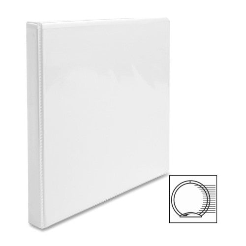 Business Source View Binder, w/ 2 Inside Pockets, 1/2" Capacity, White