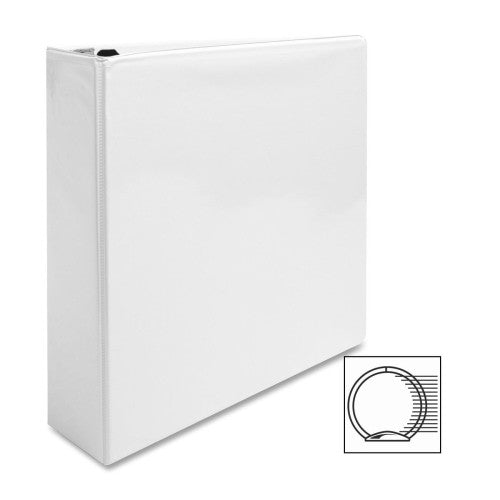 Business Source View Binder, w/ 2 Inside Pockets, 2" Capacity, White