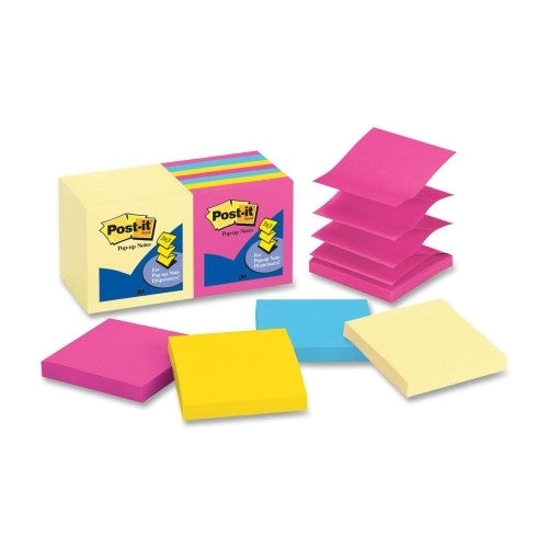 3M Commercial Office Supply Div. Original Pop-up Notes,100 Sheets,3"x3",14/PK,Yellow/Bright