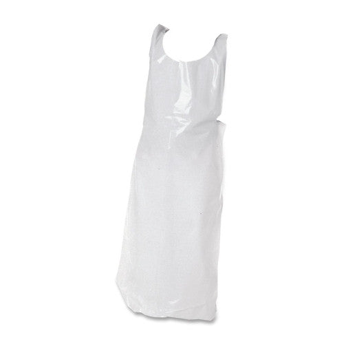 Baumgartens Disposable Apron, 36"x16", Polyethlene, 100/PK, White