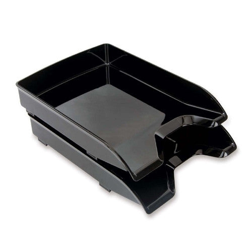 Sparco Products Letter Trays, Front-Loading, 9-7/8"x13-1/5"x1-3/4, Black