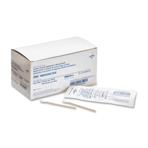 Medline Industries, INC. Cotton Tip Applicator, 3", Sterile, 200/BX, White