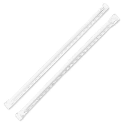 Genuine Joe Individually Wrapped Straws, 7-3/4", 500/PK, Translucent