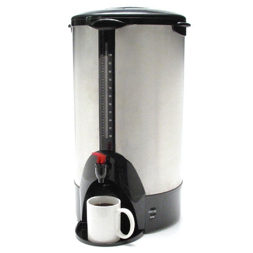 CoffeePro URN/Coffeemaker,100 Cup,13-1/2"x12-1/2"x23",Stainless Steel