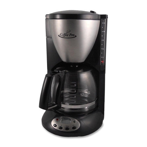 CoffeePro Coffemaker,12-Cup,8-1/2"11-3/4"x14-1/2",Black