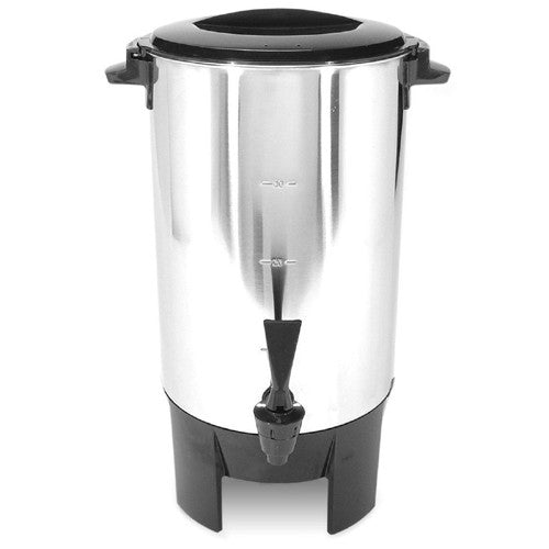 CoffeePro 30 Cup Urn, w/ Filter Basket, 10"x10"x15", 3 Prong, STST