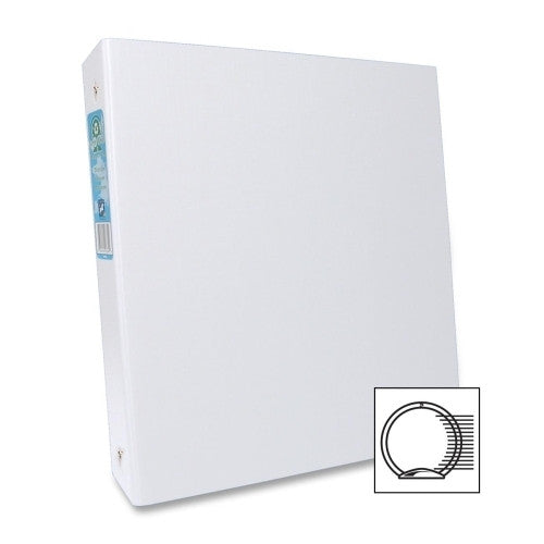 Aurora Products Round Ring Binder, 1-1/2" Cap, 11"x8-1/2", White