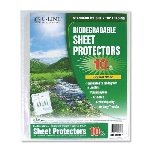 C-Line Products, Inc. Sheet Protectors, Top Load, 11"x8-1/2", 10/PK, Clear