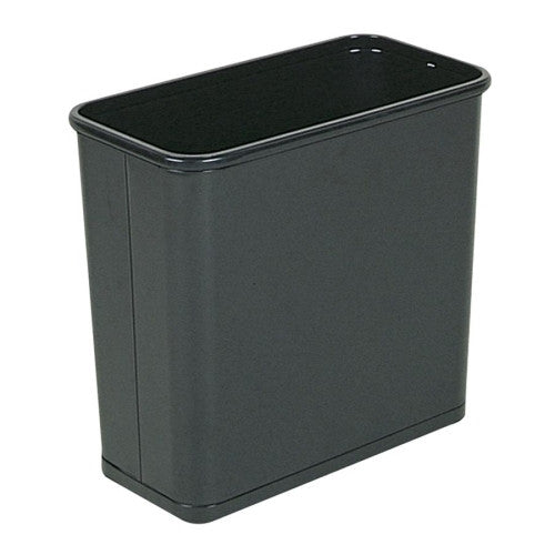 Rubbermaid Commercial Products Rectangular Wastebasket, Steel, 30 Qt., 17"x8"x15", Black